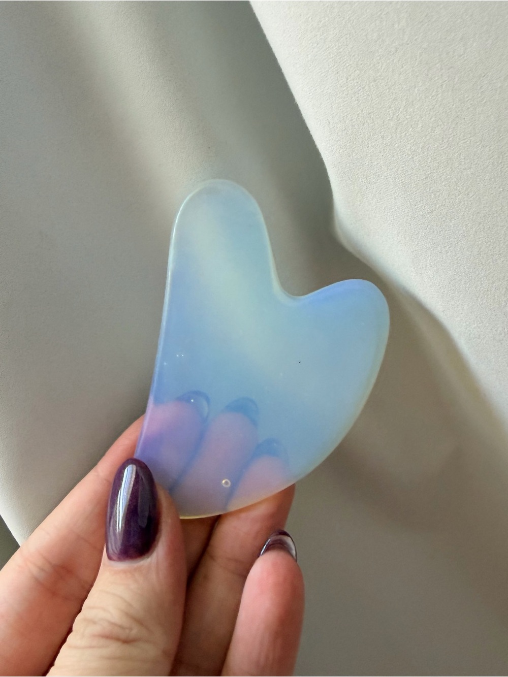 Opalescent Gua Sha Facial Massage Tool - Light Blue